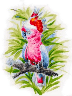 Набор для творчества Белоснежка Картина по номерам на холсте Розовый попугай 30*40 см10