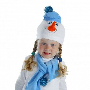 Карнавальный костюм «Снеговик с заплаткой», велюр, рост 98 см, цвет белый