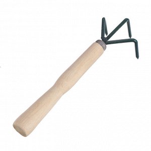 СИМА-ЛЕНД Рыхлитель, длина 24 см, 3 зубца, деревянная ручка, Р-3-1 м