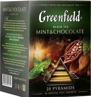 Чай Гринфилд пирам. Mint and chocolat 1,8г 1/20/8, шт