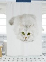 Фотоштора для ванной Играющий кот