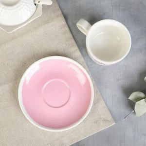 Кофейная пара из керамики «Следуй за мечтой», 140 мл, цвет белый