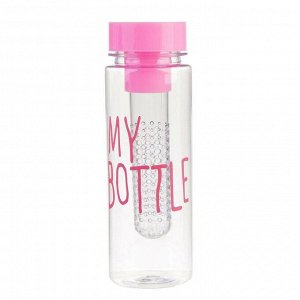 Бутылка для воды "My bottle", 500 мл, с контейнером для фруктов, 6.5х19.5 см, микс