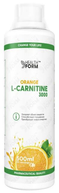 Жиросжигатель Л-Карнитин со вкусом апельсина L-Carnitine 3000 Orange Health Form 500 мл.