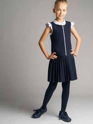 Сарафан текстильный для девочек тёмно-синий