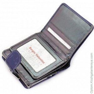 Маленький женский кожаный кошелек Sergio Valentini СВ 8141-198/3 фиолетовый