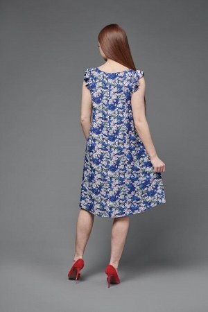 Платье П 703-1 (сирень на синем)