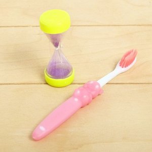Зубная щётка с песочными часами «Время чистить зубки», цвета МИКС