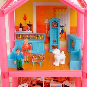 Пластиковый домик для кукол, двухэтажный, с аксессуарами