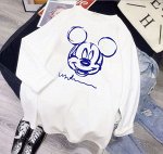 Лонгслив женский с принтом &quot;Микки Маус&quot;, цвет белый