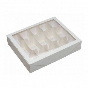Коробка для 10 кейк-попсов с окном Белая 25х20х5 см