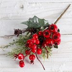 Декор &quot;Зимнее очарование&quot; красные ягоды снежинка 22 см