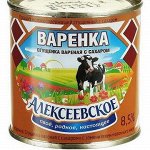 Сгущенное молоко Алексеевское 370г варенка 4% ж/б