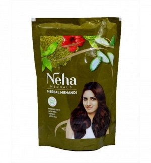Краска для волос на основе натуральной хны Neha Herbals  Цвет темно-каштановый, 140 гр.