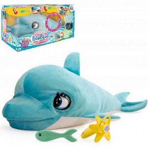 7031 Мягкая игрушка IMC Toys Club Petz Дельфин BluBlu интерактивный, со звуковыми эффектами, шевелит глазами и ртом, можно его кормить и уложить спать, реа