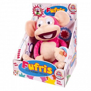 94161 Мягкая игрушка IMC Toys Club Petz Funny Обезьянка Fufris интерактивная , смеётся и подпрыгивает, звуковые эффекты, 3 цвета, мягконабивная