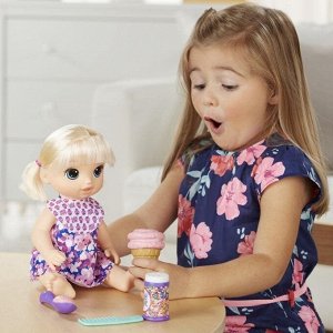 C1090EU4-no Кукла Hasbro BABY ALIVE Малышка с мороженым с аксессуарами