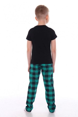 Костюм детский 1254 ХОХО (зеленые брюки, черная футболка)