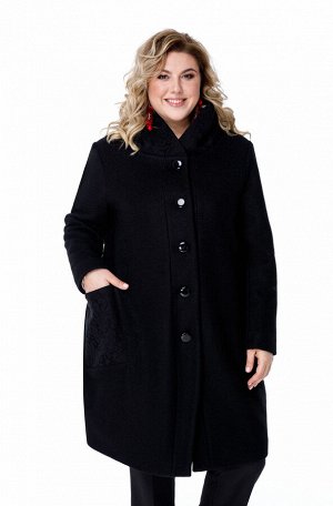 Пальто Пальто Pretty 1872 черный 
Состав ткани: ПЭ-40%; Шерсть-60%; 
Рост: 164 см.

Женское пальто овального силуэта, выполненное из плотной пальтовой ткани. По переду есть отрезные бочки, в шов кото