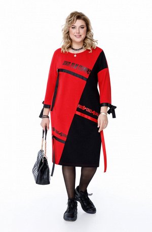 Платье Платье Pretty 1185 красный + черный 
Состав ткани: Спандекс-3%; Хлопок-49%; Нейлон-48%; 
Рост: 164 см.

Женское платье свободного кроя, выполненное из мягкого трикотажа на сочетании цветовых б
