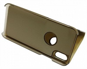 Чехол книжка iPhone X Mirror золото