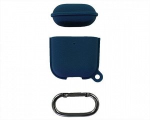 Чехол AirPods 1/2 Leather Hang Case (темно-синий)