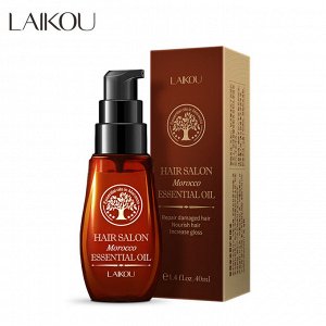 АРГАНОВОЕ МАСЛО ДЛЯ ВОССТАНОВЛЕНИЯ ВОЛОС LAIKOU HAIR SALON MOROCCO ESSENTIAL ARGAN OIL 40 мл