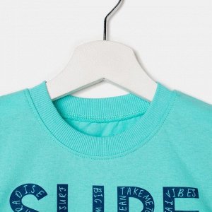 Комплект для мальчика (футболка, шорты), цвет тёмно-синий/бирюзовый, рост 110 см (60)