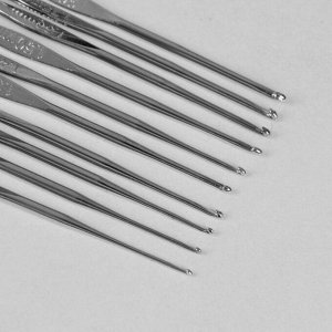 Набор крючков для вязания, d = 1-1,9 мм, 12 см, 10 шт