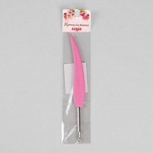 Крючок для вязания, d = 4 мм, 14 см, цвет розовый