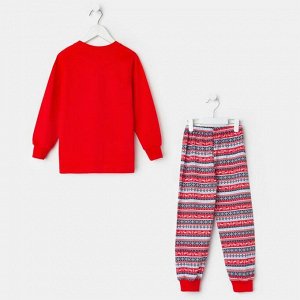 Пижама детская, цвет красный, рост 128 см