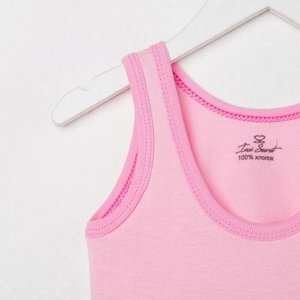 Майка для девочки, цвет розовый/принт микс, рост 104-110 см