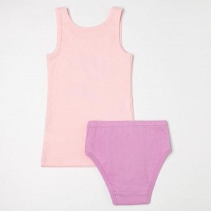 Комплект (майка, трусы) для девочки, цвет фиолетовый/розовый, рост 104 см