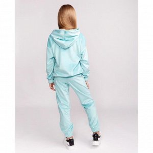 Костюм для девочки (худи, брюки) MINAKU: Casual Collection KIDS цвет бирюзовый, рост 104