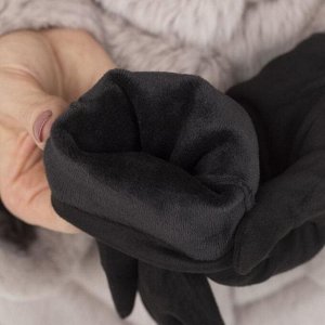 Перчатки женские безразмерные, без утеплителя, для сенсорных экранов, цвет чёрный