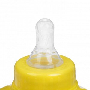 Бутылочка для кормления «Транспорт» детская классическая, с ручками, 150 мл, от 0 мес., цвет жёлтый