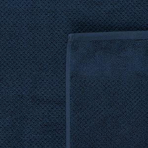 Полотенце для рук фактурное темно-синего цвета из коллекции Essential, 50х90 см