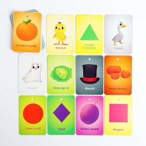 Карточки на кольце для изучения английского языка «Формы и цвета», 3+