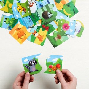 Развивающая игра-пазлы «Найди пару. Кто что ест?», 40 карточек