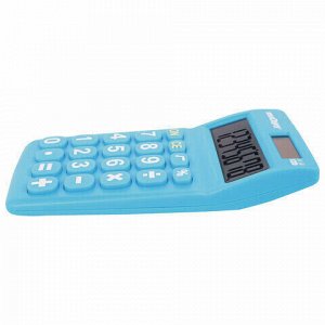 Калькулятор карманный ЮНЛАНДИЯ (135х77 мм) 8 разрядов, двойное питание, СИНИЙ, блистер, 250456