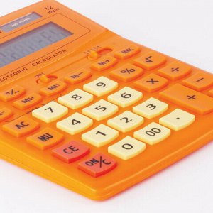 Калькулятор настольный STAFF STF-888-12-RG (200х150 мм) 12 разрядов, двойное питание, ОРАНЖЕВЫЙ, 250453
