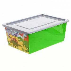Ящик для игрушек, с крышкой «Дино», объём 30 л, цвет салатовый