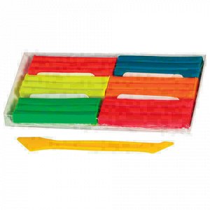 Пластилин флуоресцентный BRAUBERG, 6 цветов, 90 г, со стеком, картонная упаковка, 103352