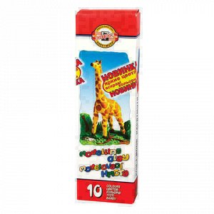 Пластилин классический KOH-I-NOOR "Жираф", 10 цветов, 200 г, картонная упаковка, 013150400000RU