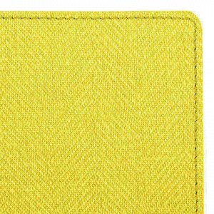 Блокнот А5 (148x213 мм), BRAUBERG "Tweed", 112 л., под ткань, линия, желтый, 110967