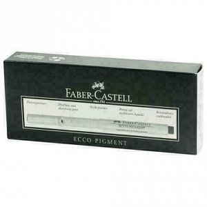 Ручка капиллярная (линер) FABER-CASTELL "Ecco Pigment", ЧЕРНАЯ, корпус серый, линия письма 0,8 мм, 166899