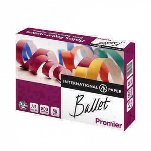 Бумага офисная BALLET PREMIER, БОЛЬШОГО ФОРМАТА (297х420), А3, 80 г/м2, 500 л., марка А, ColorLok, белизна 162%