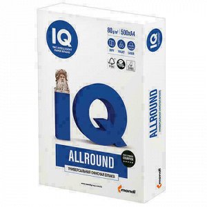 Бумага офисная IQ ALLROUND, А4, 80 г/м2, 500 л., марка В, Mondi, белизна 162%