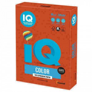 Бумага цветная IQ color, А4, 80 г/м2, 500 л., интенсив, красный кирпич, ZR09