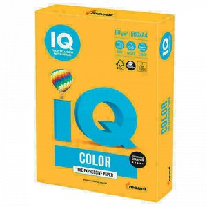 Бумага цветная IQ color, А4, 80 г/м2, 500 л., неон, оранжевая, NEOOR